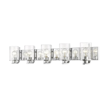 Z-Lite Beckett 5 Light Vanity, Chrome And Clear Seedy 492-5V-CH